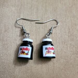 Cute mini Nutella jar hook earrings